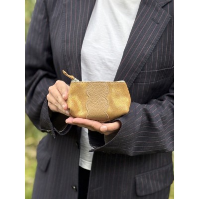 LA CARTABLIERE Trousse Athéna Pailleté Sable doré.