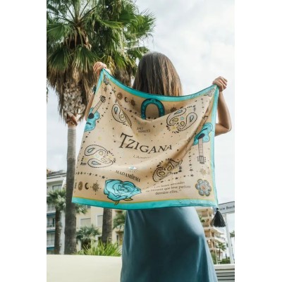 MADAMIRMA Foulard carré Tzigana.