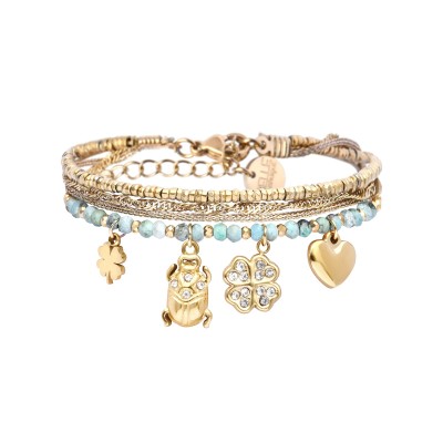 BELLE MAIS PAS QUE Bracelet Mila Turquoise Africaine claire.