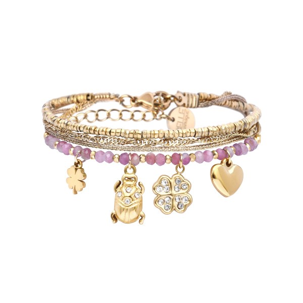 BELLE MAIS PAS QUE Bracelet Mila Tourmaline Rose.