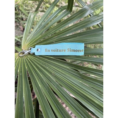 LA CARTABLIERE Porte-Clés Message En Voiture Simone Pailleté Menthe.