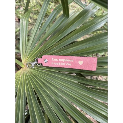 LA CARTABLIERE Porte-Clés Message Les Copines C’est La Vie Pailleté Rose.