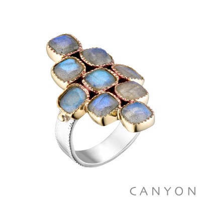 CANYON France Bague Argent & Labradorite.
