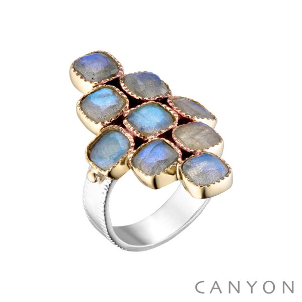 CANYON France Bague Argent & Labradorite.