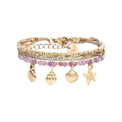 BELLE MAIS PAS QUE Bracelet Léa Tourmaline Rose.