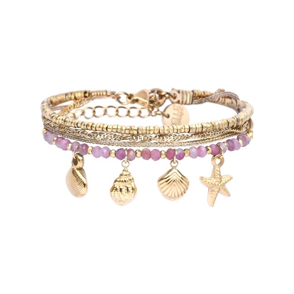 BELLE MAIS PAS QUE Bracelet Léa Tourmaline Rose.