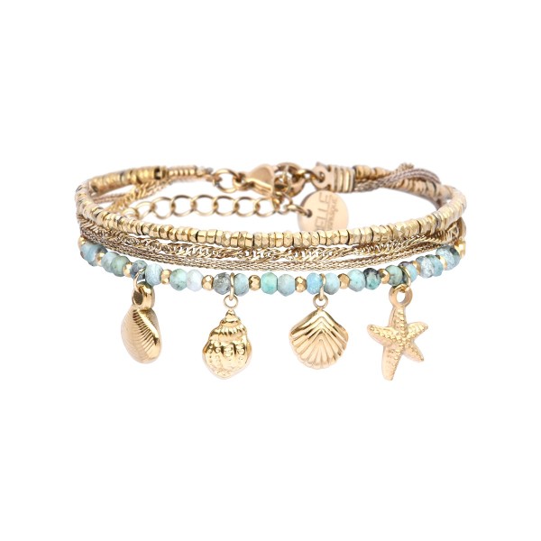 BELLE MAIS PAS QUE Bracelet Léa Turquoise Africaine Claire.