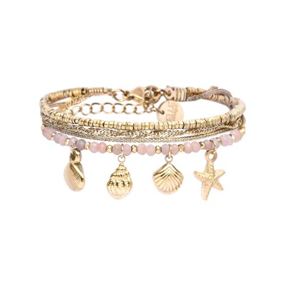 BELLE MAIS PAS QUE Bracelet Léa Pierre de Lune Rose.