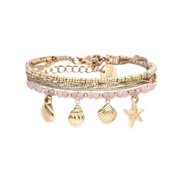 BELLE MAIS PAS QUE Bracelet Léa Pierre de Lune Rose.