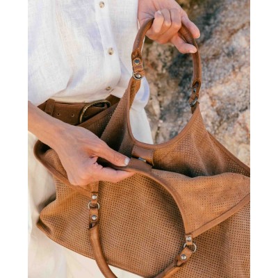 Sac Cabas Latah Taupe, Marque BIBA | Bijoux Totem