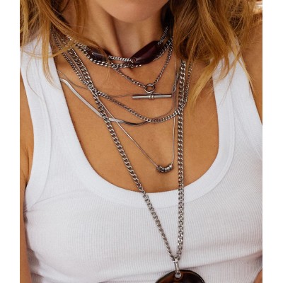 Collier Oletta en Acier, Marque Zag Bijoux | Bijoux Totem