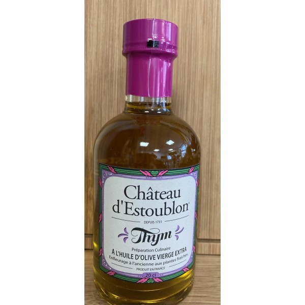 Huile d'olive Château d'Estoublon au Thym 20cl