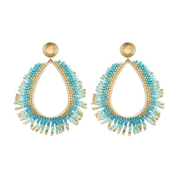 BELLE MAIS PAS QUE Boucles d’oreilles Poussoir Blue Maldives.