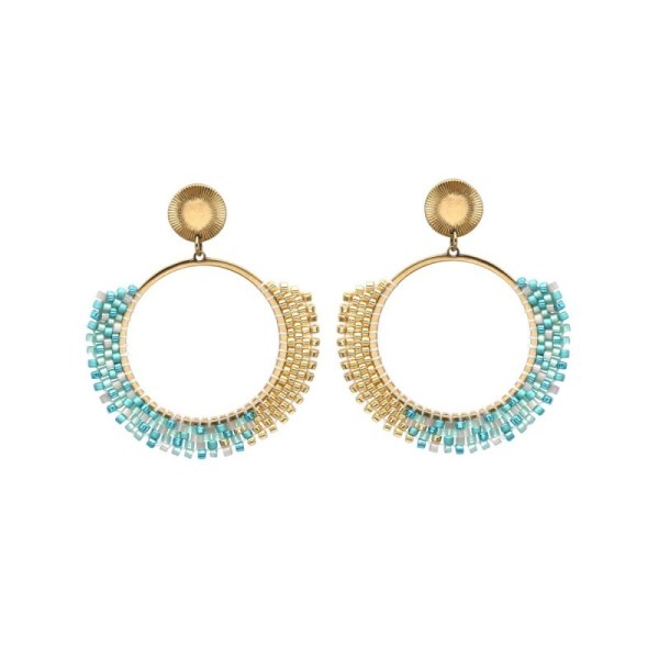 BELLE MAIS PAS QUE Boucles d’oreilles Poussoir Blue Maldives.