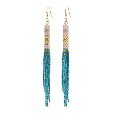 BELLE MAIS PAS QUE Boucles d’oreilles Poussoir Blue Maldives.