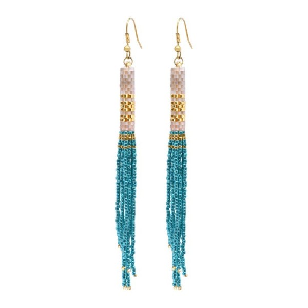BELLE MAIS PAS QUE Boucles d’oreilles Poussoir Blue Maldives.