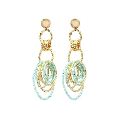 BELLE MAIS PAS QUE Boucles d’oreilles Poussoir Blue Maldives.