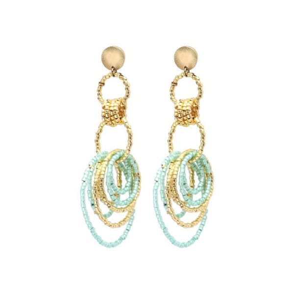 BELLE MAIS PAS QUE Boucles d’oreilles Poussoir Blue Maldives.