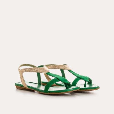 REQINS - Sandales Bernie - Gazon Or