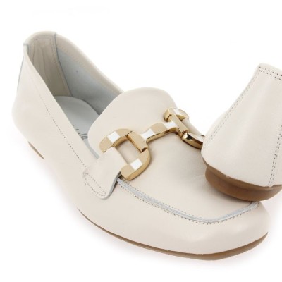 REQINS - Mocassins Horphea cuir - Off white