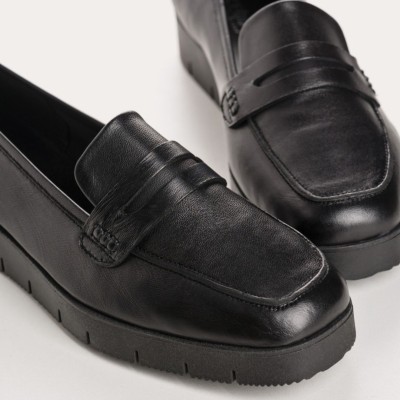 REQINS - Mocassins Nomani Cuir Noir