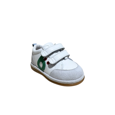 BENJIE - Baskets Myrtille Logo - Blanc/vert/bleu