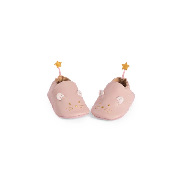 MOULIN ROTY - Chaussons en cuir - Rose