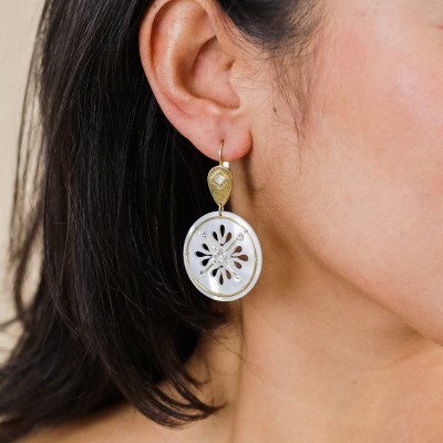 Dormeuses Fiona, Marque Franck Herval | Bijoux Totem.