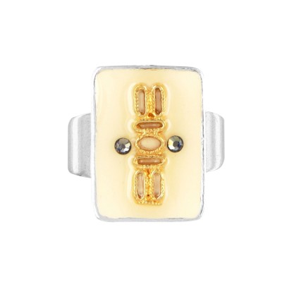 Bague ajustable Ikat, Marque Taratata bijoux | Bijoux Totem.