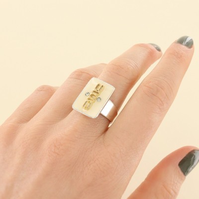 Bague ajustable Ikat, Marque Taratata bijoux | Bijoux Totem.