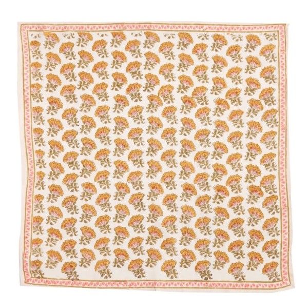 BONHEUR DU JOUR Foulard Indien Namasté Ecru.