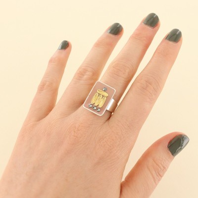 Bague ajustable Ikat, Marque Taratata bijoux | Bijoux Totem.
