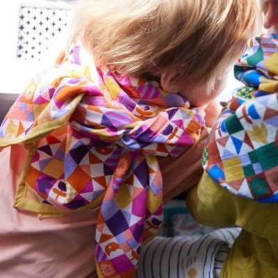 Foulard Patchy Miel, Marque BONHEUR DU JOUR | Bijoux Totem.