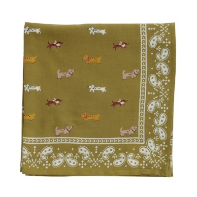 Foulard Teckel Olive, Marque BONHEUR DU JOUR | Bijoux Totem.