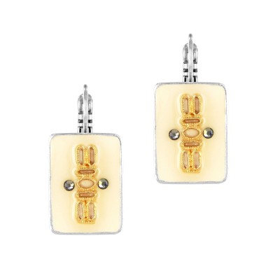 Dormeuses Ikat, Marque Taratata bijoux | Bijoux Totem