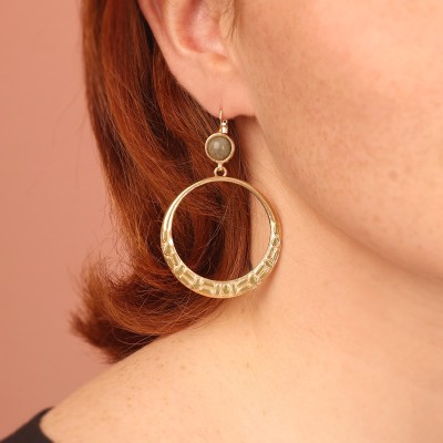 Dormeuses Ikat, Marque Taratata bijoux | Bijoux Totem