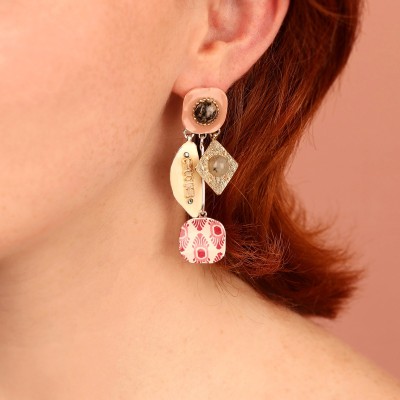 Boucles ikat, Marque Taratata bijoux | Bijoux Totem