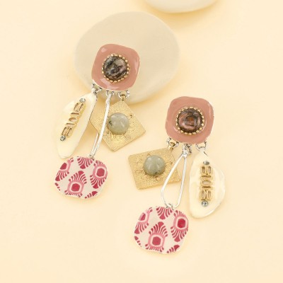 Boucles ikat, Marque Taratata bijoux | Bijoux Totem
