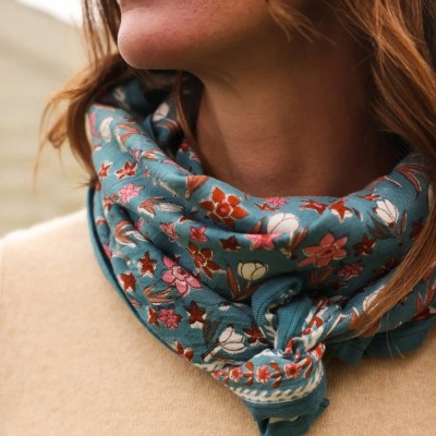 Foulard Bombay Bleu, Marque SO FAMILY | Bijoux Totem.