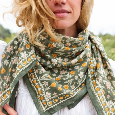 Foulard Bombay Vert, Marque SO FAMILY | Bijoux Totem.