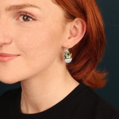 Dormeuses Chicorée, Marque Taratata bijoux | Bijoux Totem