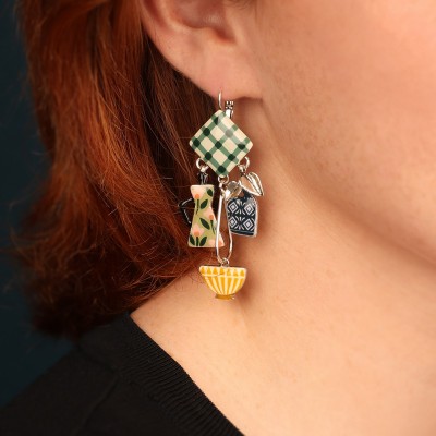 Dormeuses Chicorée, Marque Taratata bijoux | Bijoux Totem