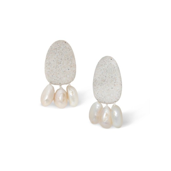 NATURE bijoux Boucles d’oreilles Poussoir 3 Perles Bora Bora.