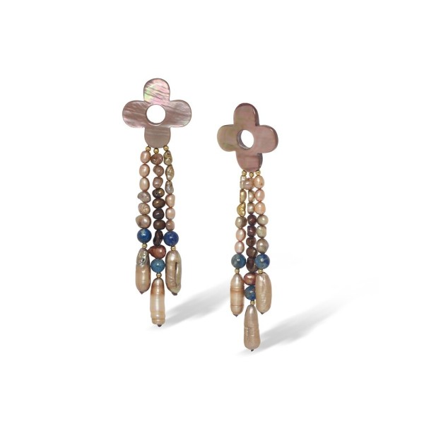 NATURE bijoux Boucles d'oreilles Poussoir 3 rangs Montmartre.
