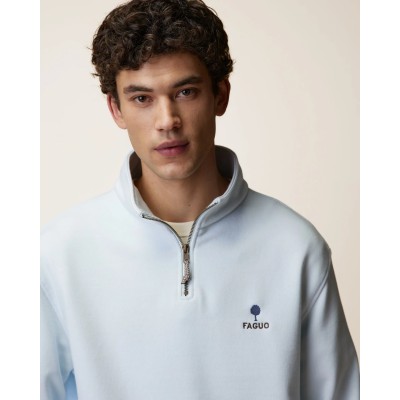FAGUO - Sweat zippé Amboise - Bleu clair