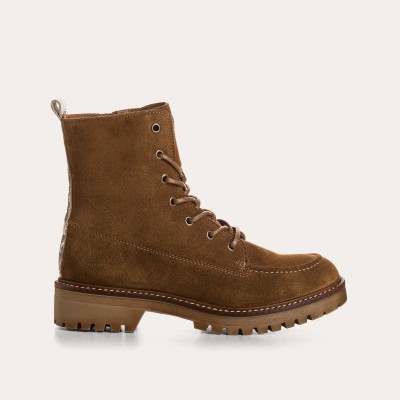 REQINS - Bottines Dorka Cuir Velours - Noisette