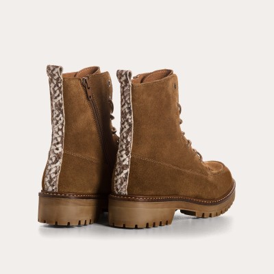 REQINS - Bottines Dorka Cuir Velours - Noisette