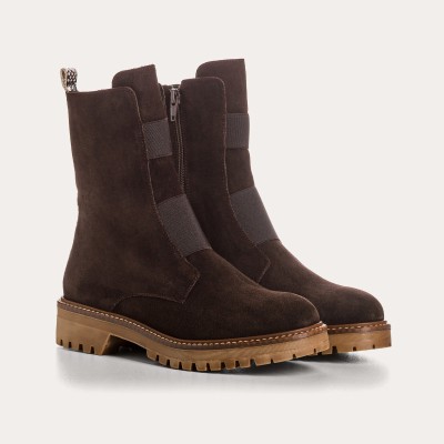 REQINS - Boots Dusky Cuir Velours - Marron