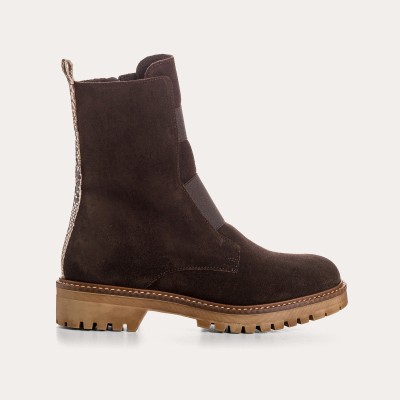 REQINS - Boots Dusky Cuir Velours - Marron