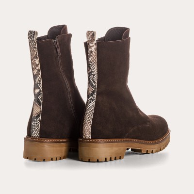 REQINS - Boots Dusky Cuir Velours - Marron